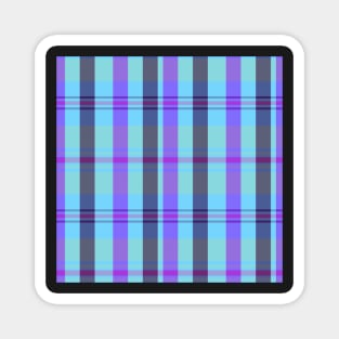 Neon Aesthetic Artair 2 Hand Drawn Textured Plaid Pattern Magnet