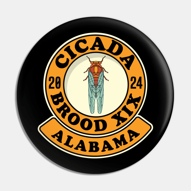 Cicada Brood XIX Alabama Pin by Huhnerdieb Apparel