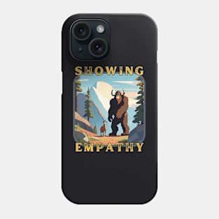 Bigfoot Wearing Horns to Empathize With His Goat Friend. Phone Case