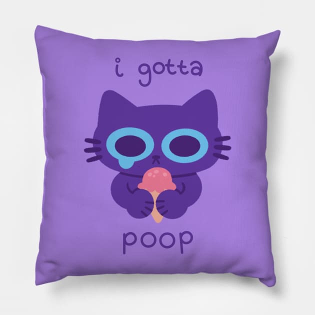 I Gotta Poop Cat Pillow by Niamh Smith Illustrations