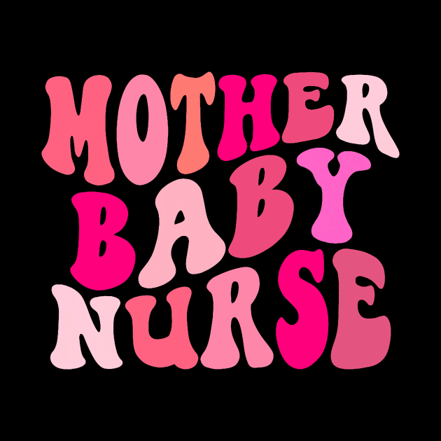 Retro Groovy Mother Baby Nurse Squad Happy Valentines Day by jadolomadolo