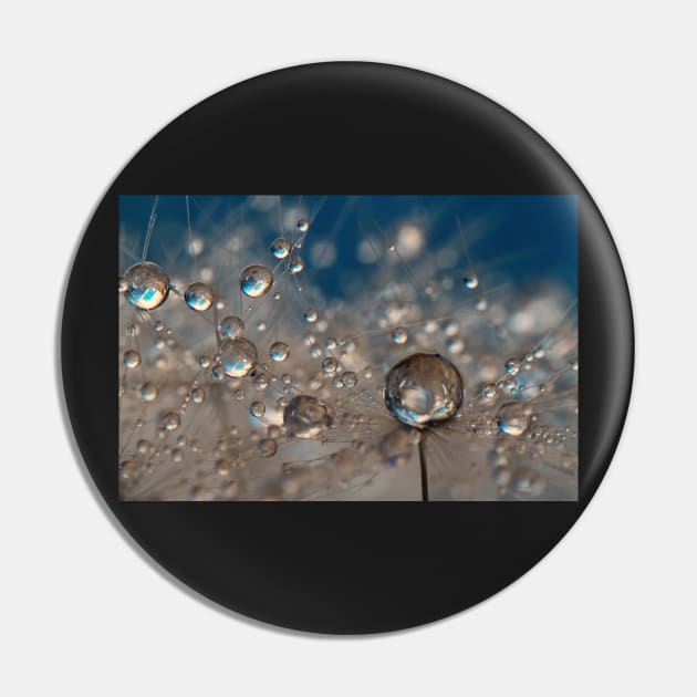 Deep Blue Dandelion Drops Pin by SharonJ