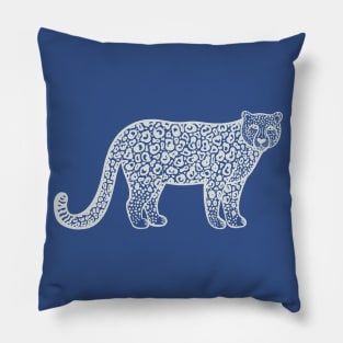 Snow Leopard - hand drawn big cat lovers design Pillow