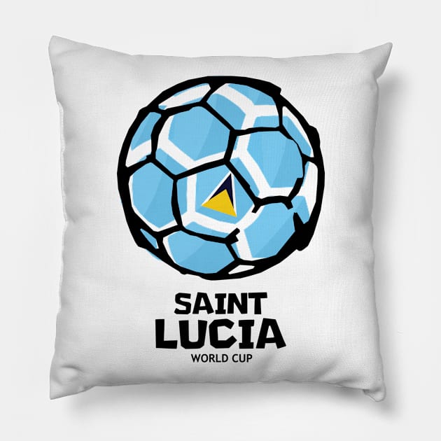 Saint Lucia Football Country Flag Pillow by KewaleeTee