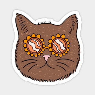 Brown Groovy Cat Magnet