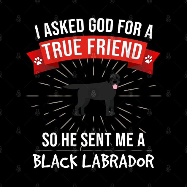 I Asked God For A True Friend So He Sent Me A Black Labrador - Gift For Black Labrador Dog Lover by HarrietsDogGifts