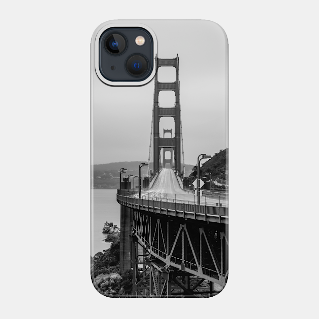 Golden Gate Bridge Black and white - Golden Gate Bridge Black And White - Phone Case