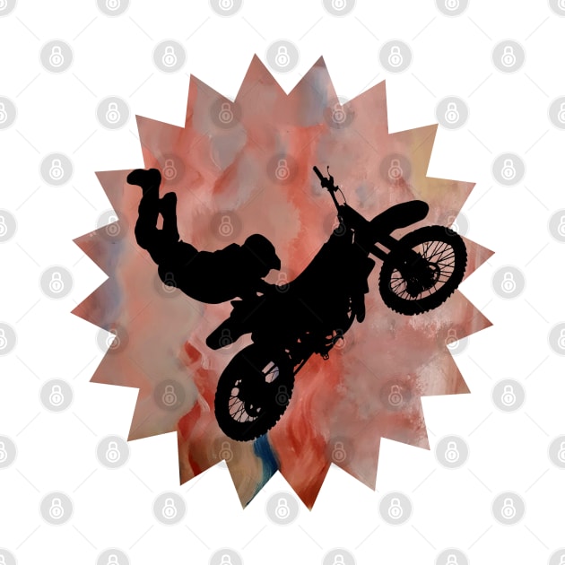 Biker and Star Abstract Design by jhsells98