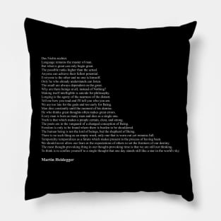 Martin Heidegger Quotes Pillow