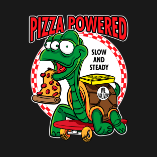 Pizza Powered - Mutant Turtle Skateboard Pizza Delivery T-Shirt