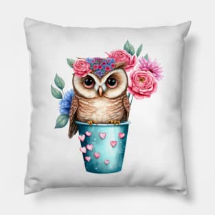 owl Blue Pillow