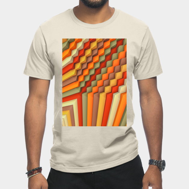 Discover Exponential Edges Autumn Palette Geometric Abstract Artwork - Autumn - T-Shirt