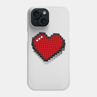 Retro Pixel Heart - Red 3D [Rx-Tp] Phone Case