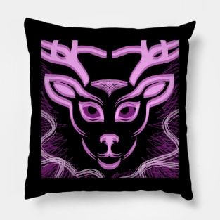 Deer roses black Pillow