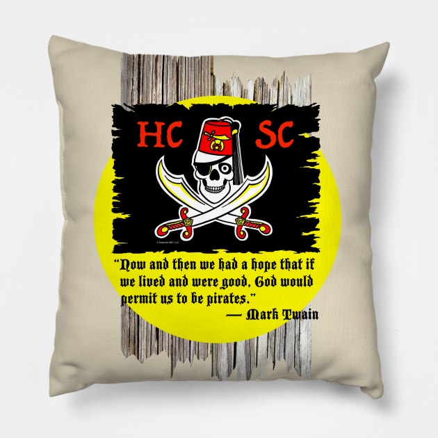 HCSC  Flag w/ Mark Twain Pirate Quote Pillow by EssexArt_ABC