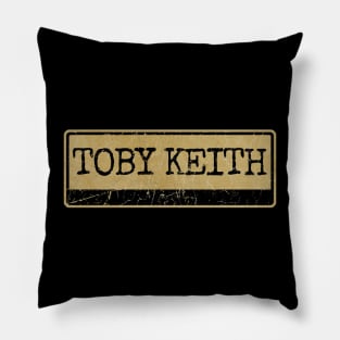 Toby Keith Aliska, text black retro Pillow