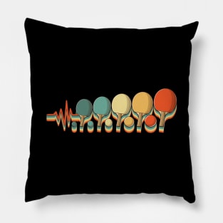 Retro Table Tennis Heartbeat Pingpong Paddle Pillow