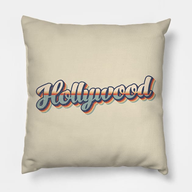 Hollywood // Retro Vintage Style Pillow by Stacy Peters Art