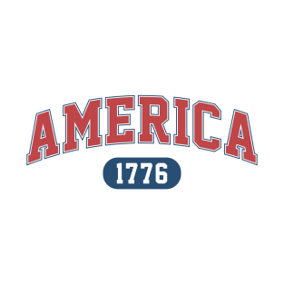 America Arched Varsity Font T-Shirt