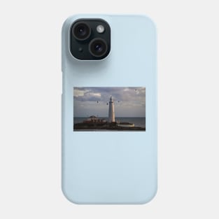 St Mary's Island and lighthouse Phone Case