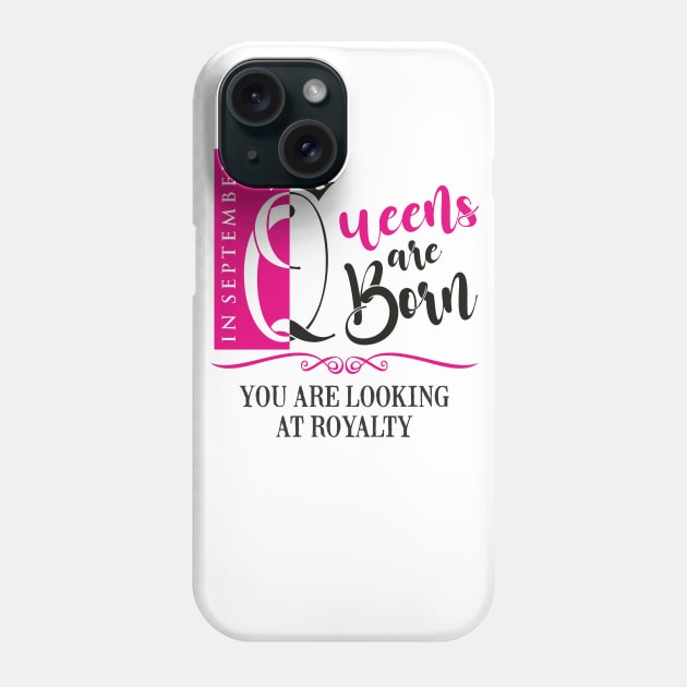 September Birthday Queen Phone Case by DistinctApparel