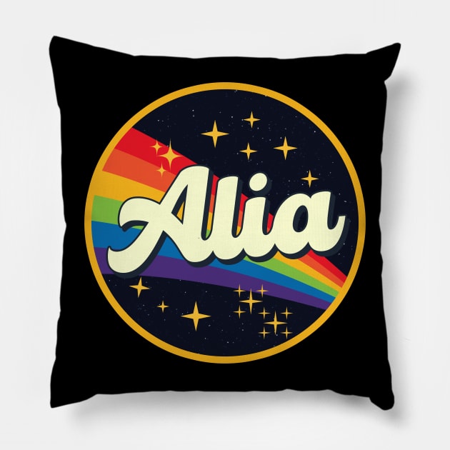 Alia // Rainbow In Space Vintage Style Pillow by LMW Art