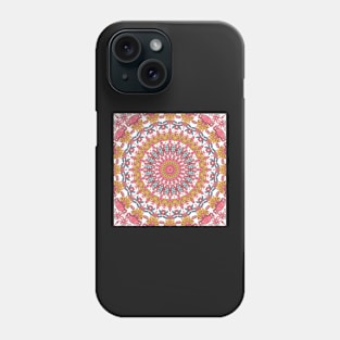 Flower and Hearts valentines and spring Kaleidoscope pattern (Seamless) 18 Phone Case