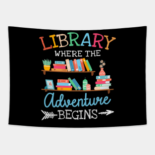 Library Where The Adventure Begins Tapestry