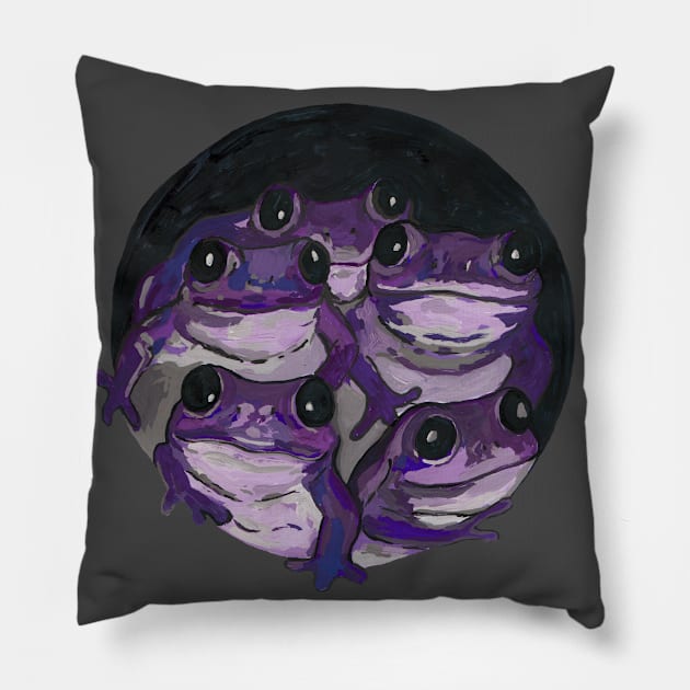 Purple frogs Pillow by deadblackpony