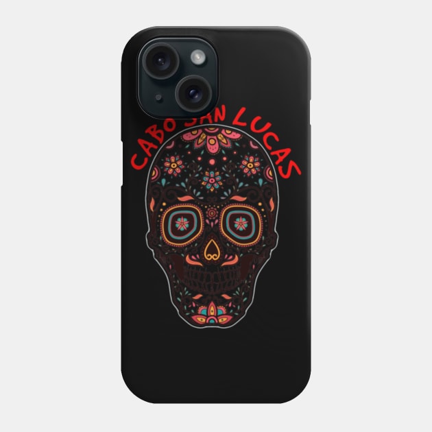 Niche Skull Island Mod Art  Cabo San Lucas Mexico Souvenir Sugar Skull Design Phone Case by LailaLittlerwm