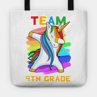 Team 9TH GRADE Unicorn Dabbing Gift Back To School Tote