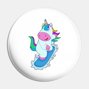 Unicorn Snowboard Winter sports Pin