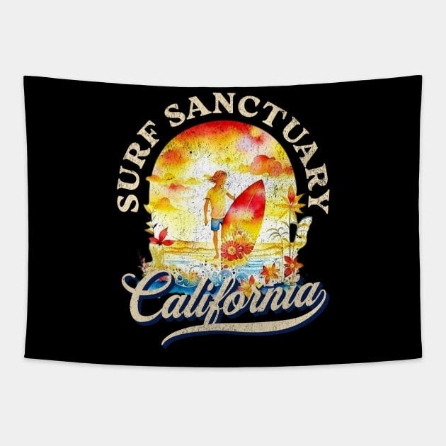 Surf sanctuary California Tapestry by Craftycarlcreations