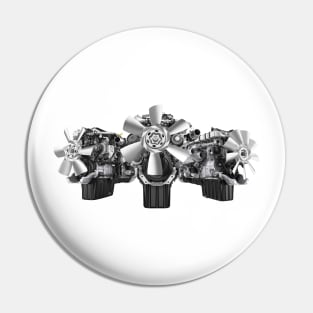 V8 Engine Trio Print Pin