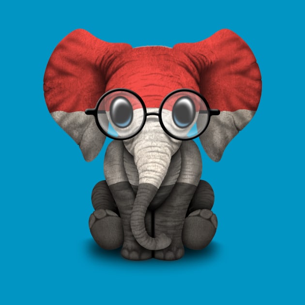 Baby Elephant with Glasses and Yemenis Flag by jeffbartels