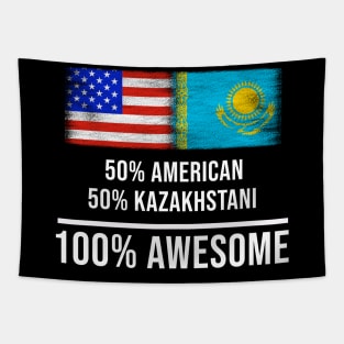 50% American 50% Kazakhstani 100% Awesome - Gift for Kazakhstani Heritage From Kazakhstan Tapestry