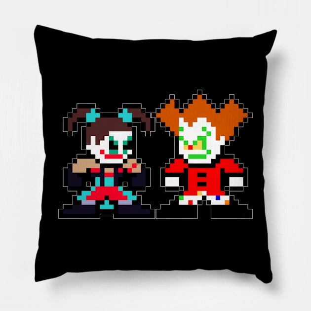 8-Bit Jack and Chance Pillow by The Horrific Network