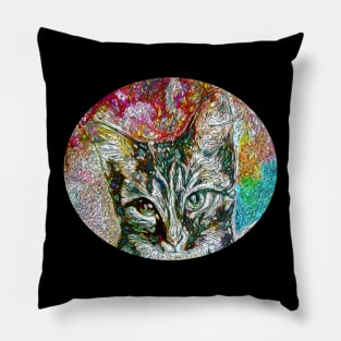 Psychedelic Cat Pillow