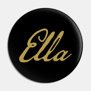 Ella Typography Gold Script Pin