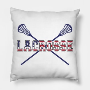 Lacrosse USA American Flag Pillow