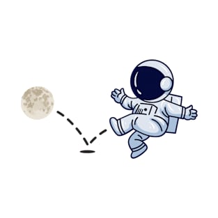 Astronaut plays Moon Soccer T-Shirt