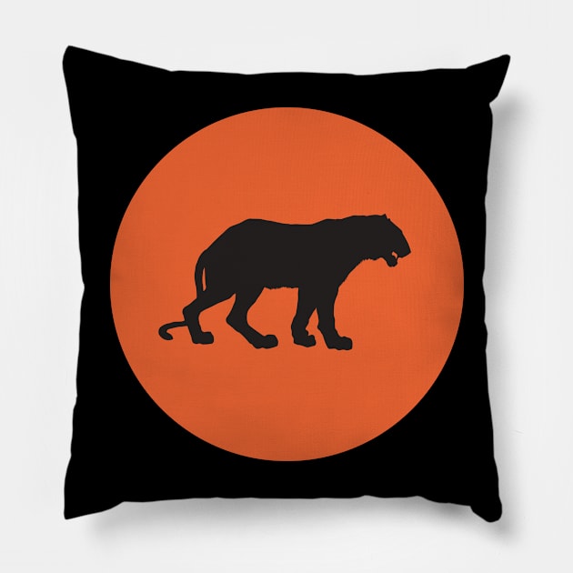 Tiger Art Pillow by Abeer Ahmad