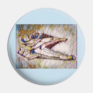 Barracuda in the Abstract Sea Pin