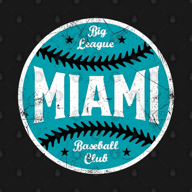 Miami Retro Big League Baseball - White by KFig21