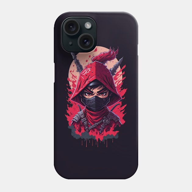 evil ninja man face Phone Case by Rizstor