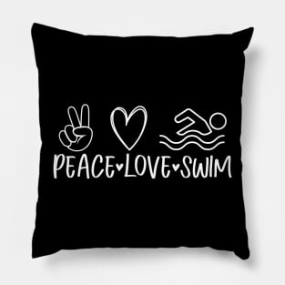 Peace love swim - swimmer design Pillow