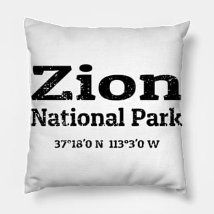 Zion National Park Coordinates Pillow