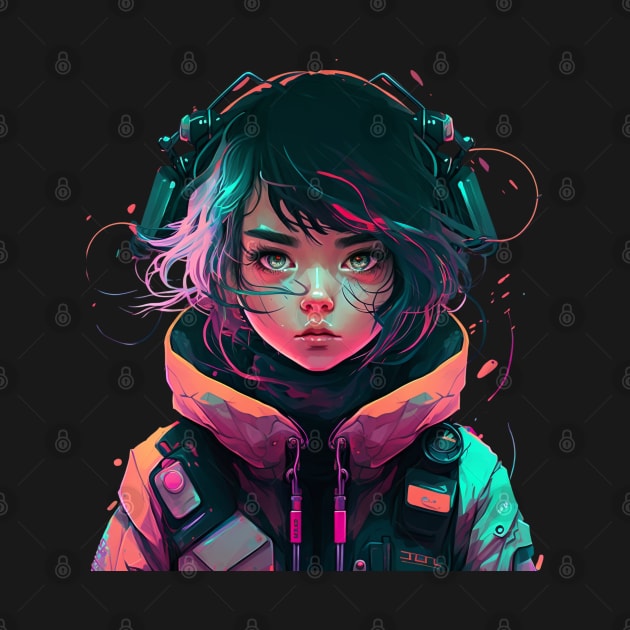 Cyberpunk Anime Girl - Futuristic Sci-Fi Design by Eine Creations