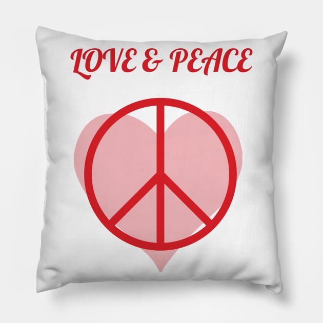 LOVE & PEACE Pillow by zzzozzo