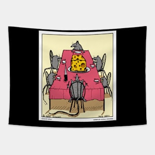 Mice At The Dinner Table Funny Animal Novelty Gift Tapestry